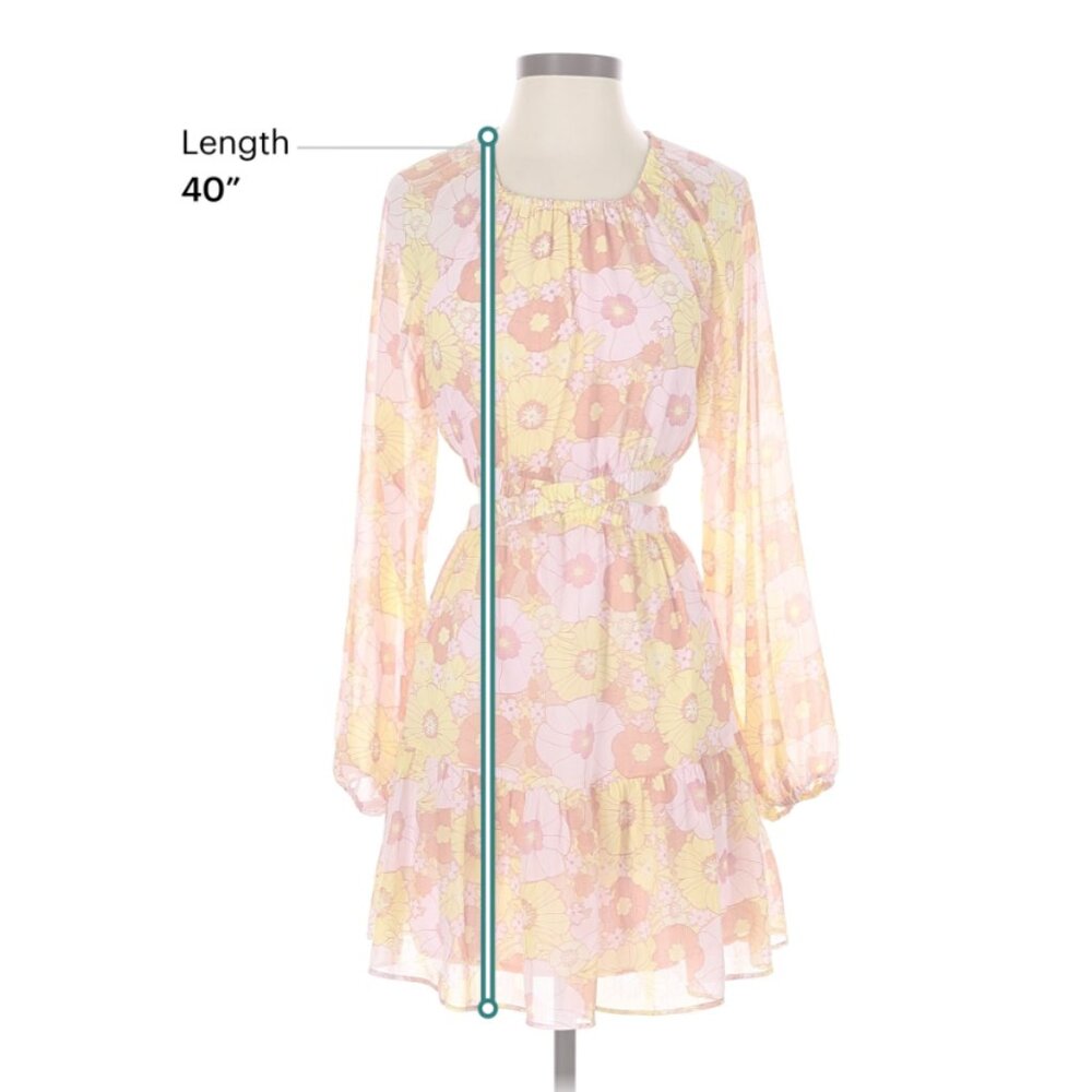 Steve Madden Women's" Retro Cadi" Open Back Mini Dress In Pink Multi - X-Small - Picture 9 of 12